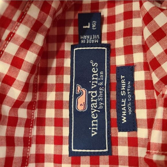 NWOT red and white check long sleeve button down - Picture 4 of 4
